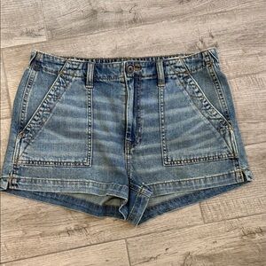 Aerie Blue Jean Shorts with Front Pockets